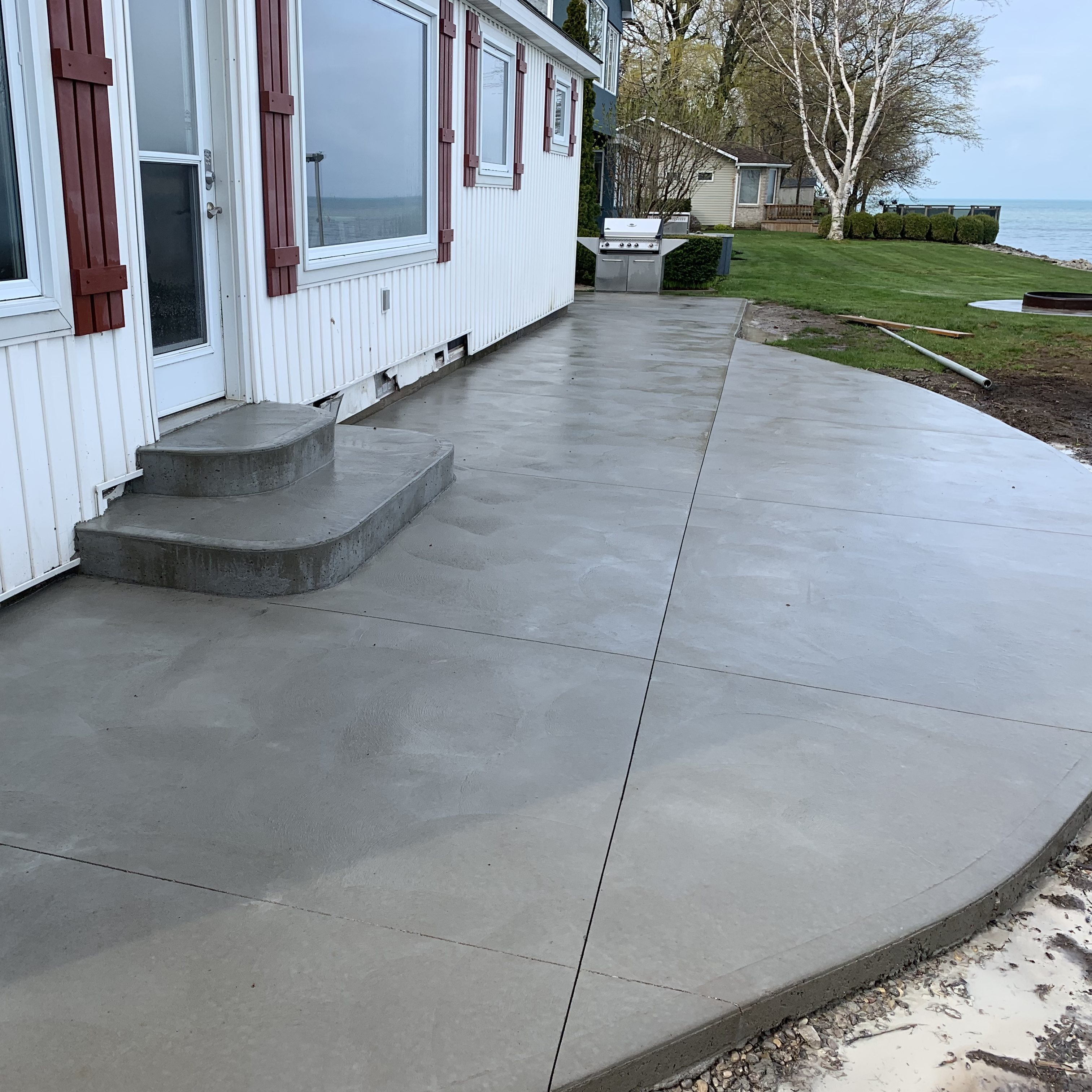 Swirl Finished Concrete Patio in Lambton Shores Ontario