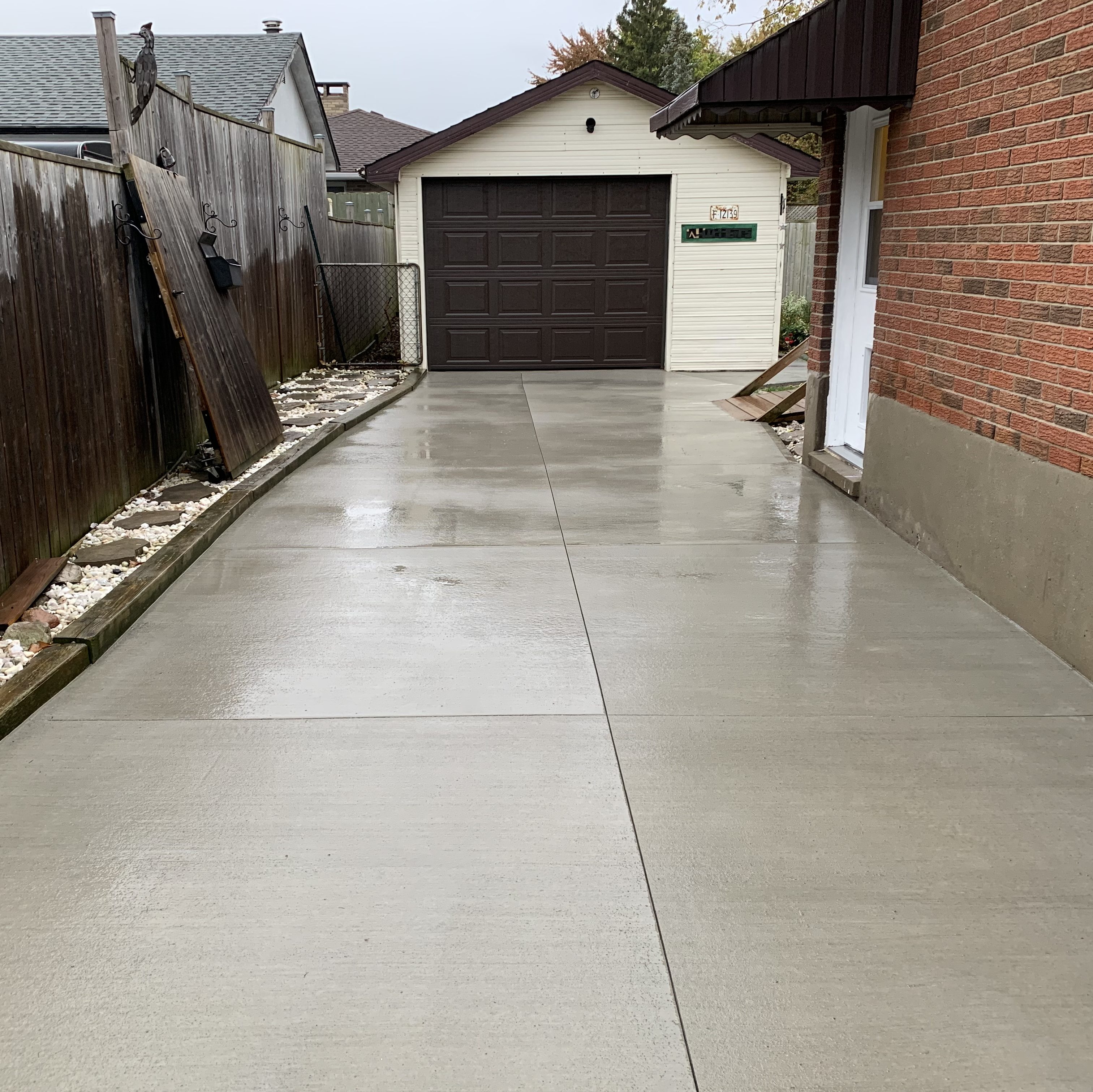 Brush Finished Concrete Driveway in Strathroy Ontario