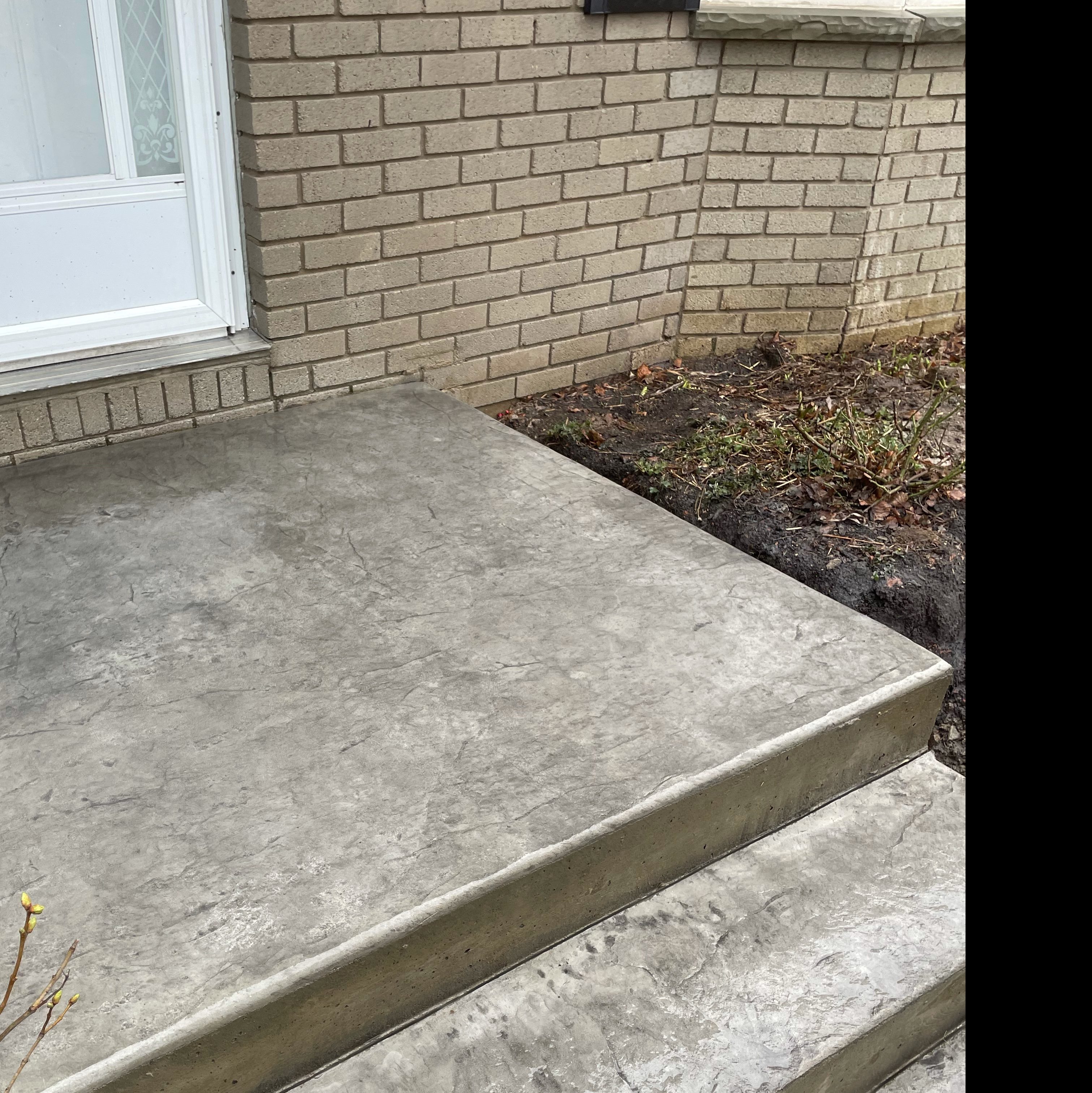 Smooth Slate Stamped Concrete Porch in London Ontario