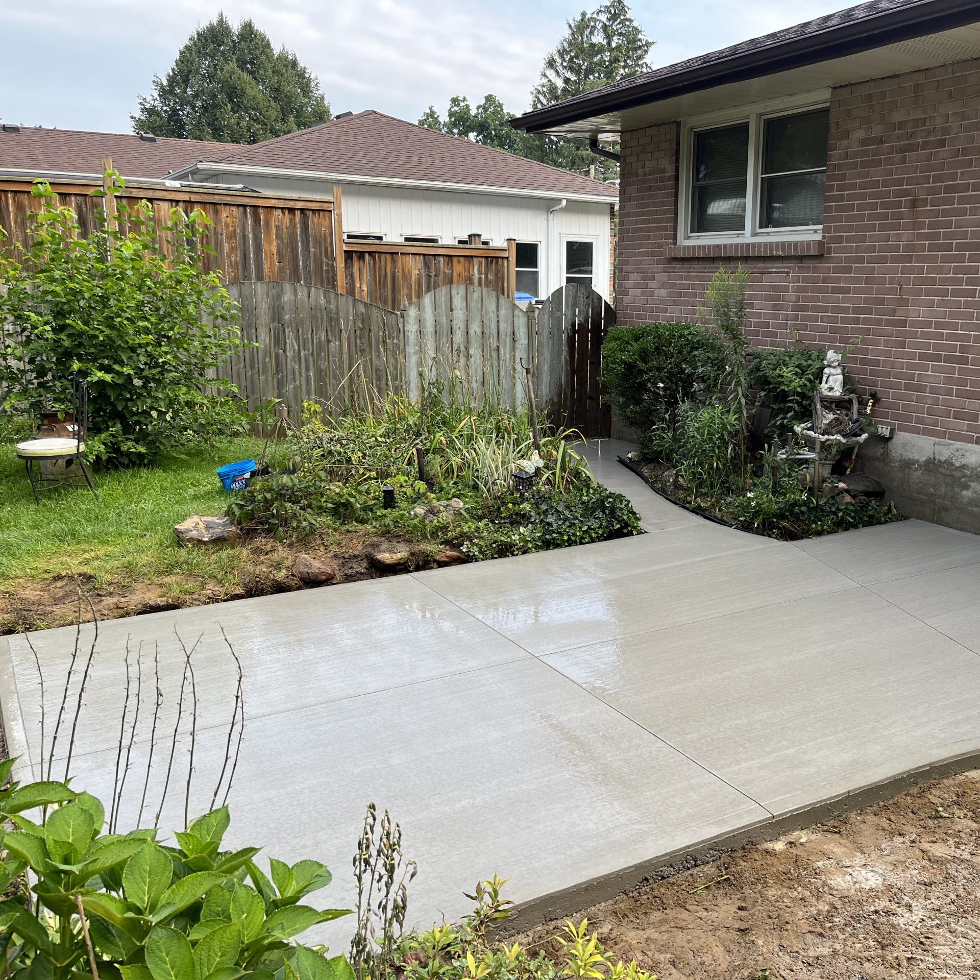 Brushed Concrete Patio in Mount Brydges Ontario