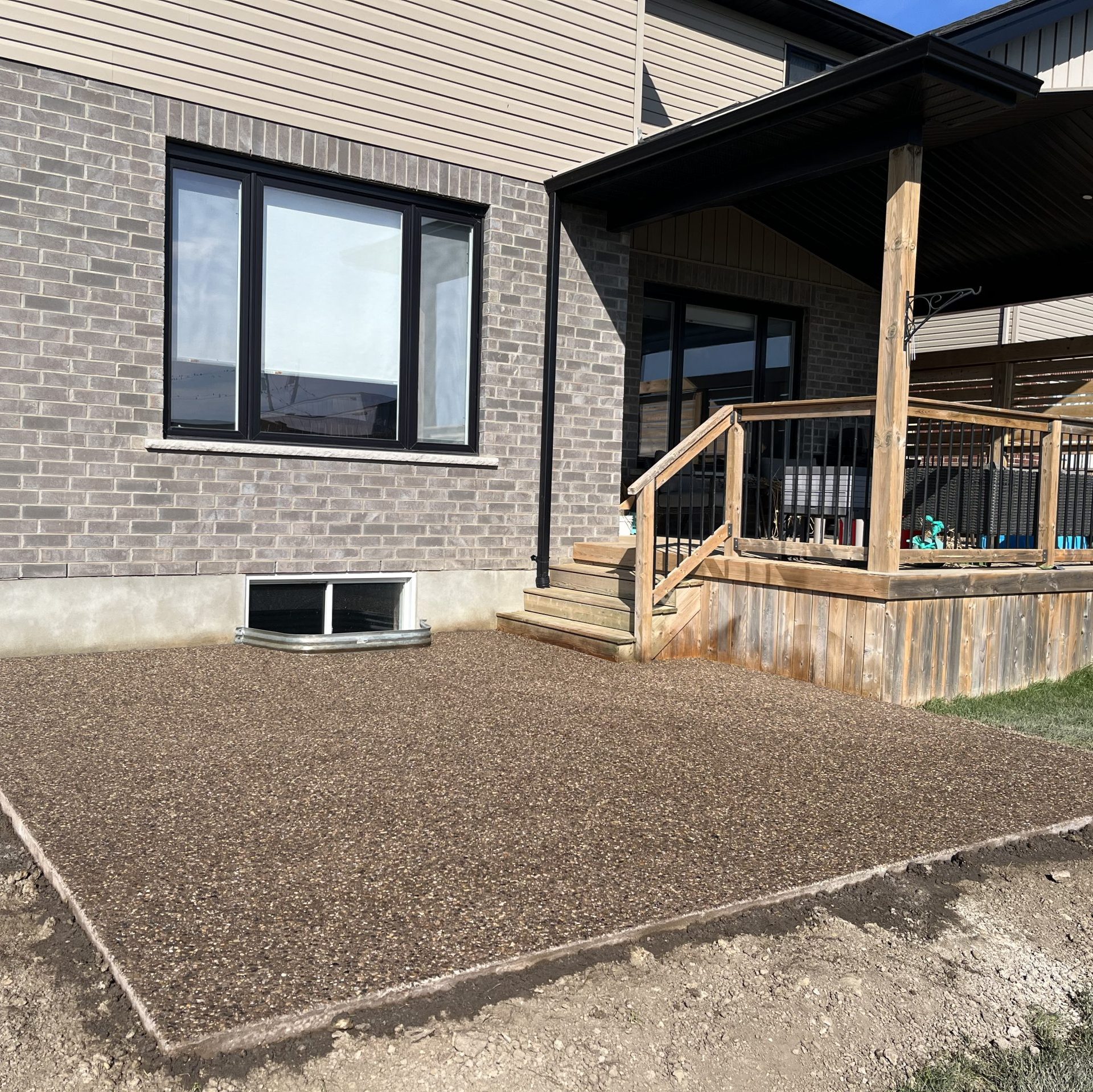 Exposed Aggregate Concrete Patio in Lucan Ontario