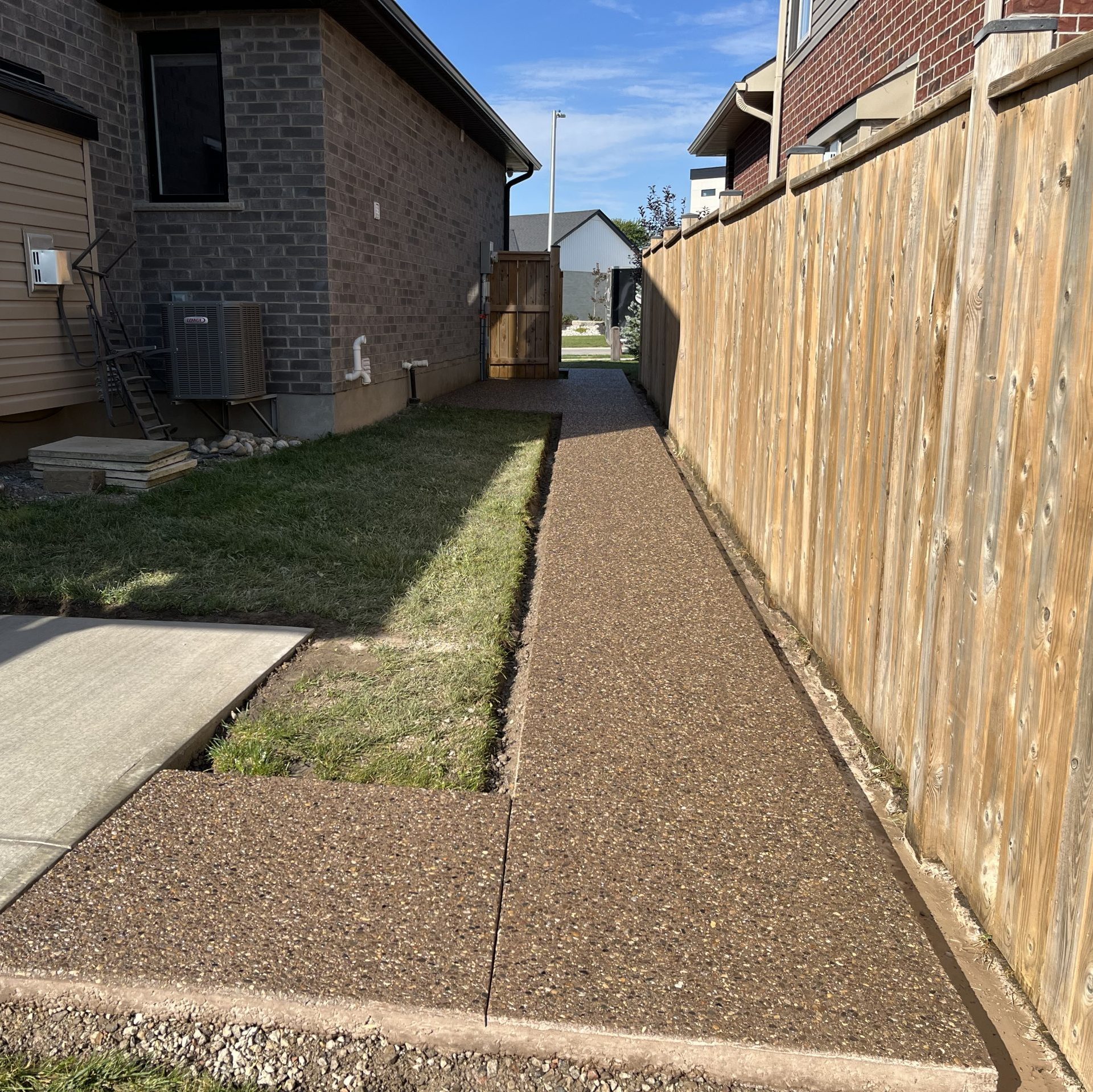 Exposed Aggregate Concrete Walkway in Lucan Ontario