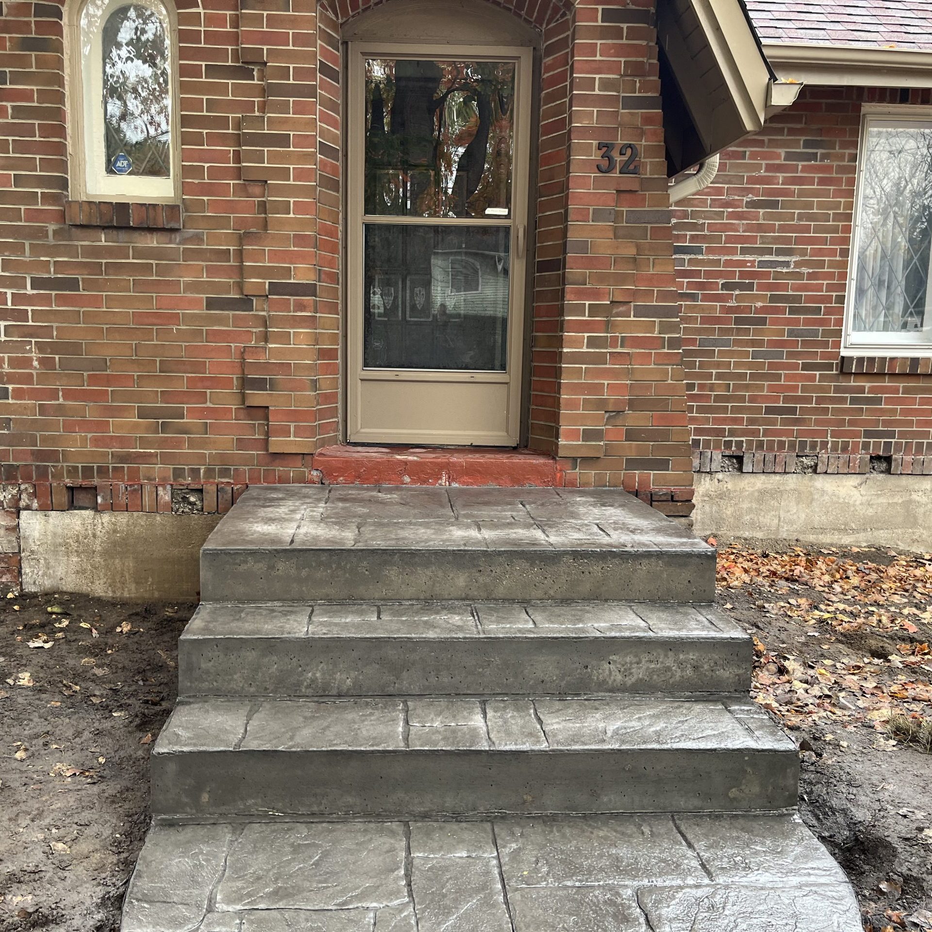 English Yorkstone Stamped Concrete Steps in London Ontario