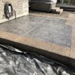 Small Ashlar Slate Stamped Concrete Patio with Exposed Border in Exeter Ontario