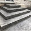 Rough Cut Stone Stamped Concrete Steps with Stamped Faces in Ingersoll Ontario