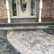 Small Ashlar Stamped Concrete Porch with Stamped Faces in Woodstock Ontario